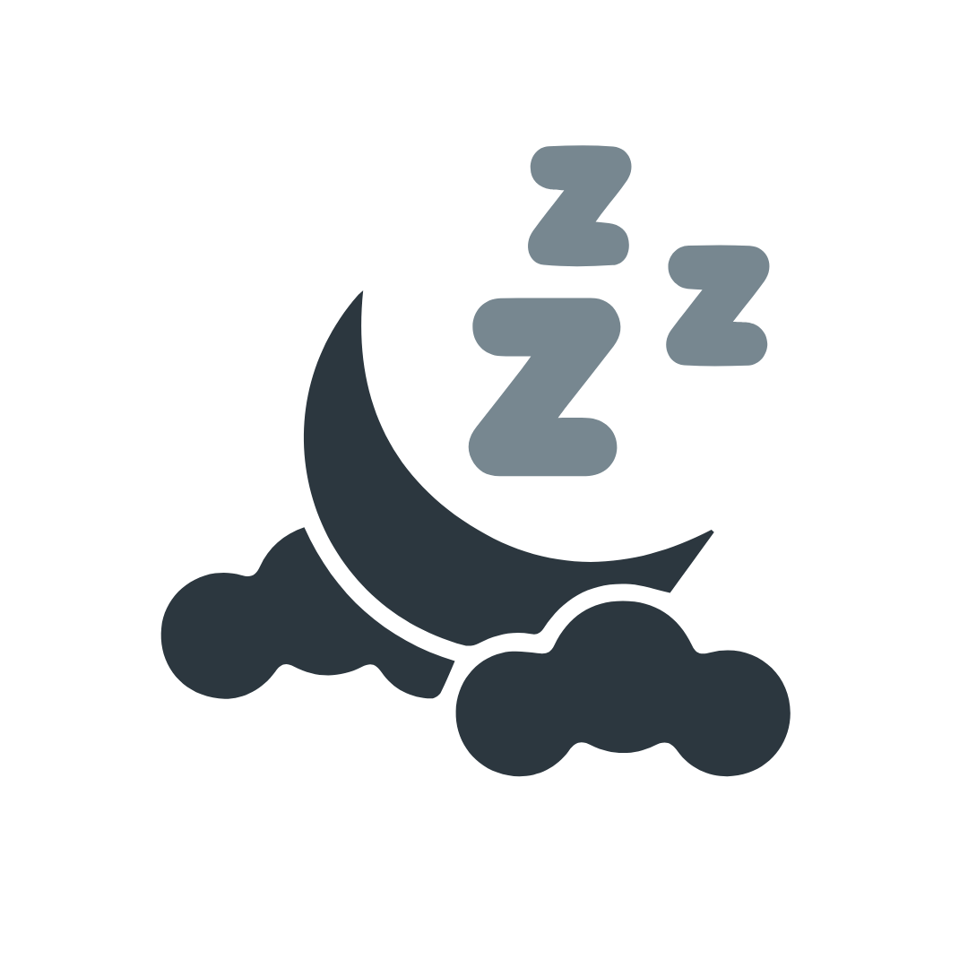 moon and clouds with sleeping 'Zs'
